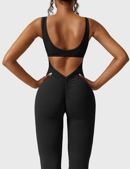 V-Back Jumpsuits Flared/Skinny