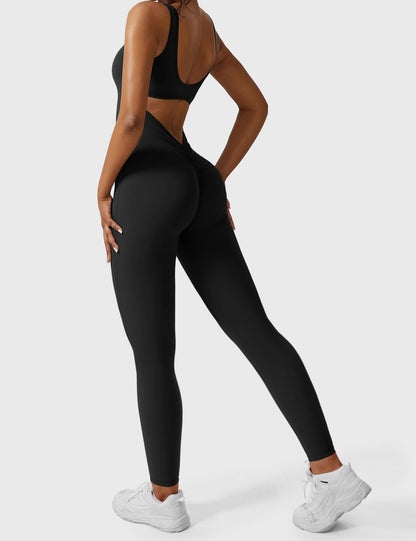 V-Back Jumpsuits Flared/Skinny