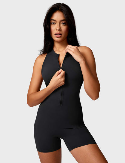 Elisa Backless Zipper Romper