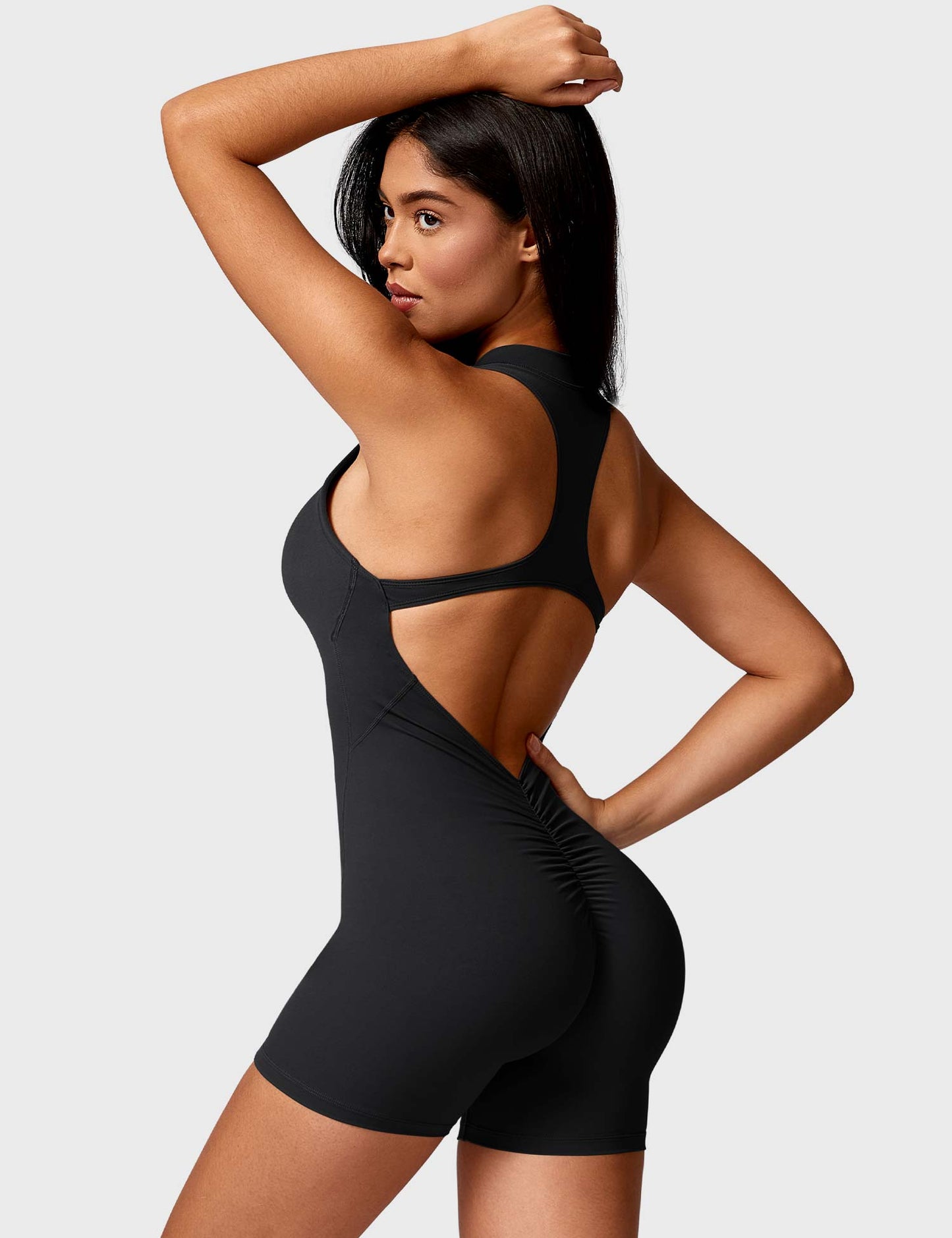 Elisa Backless Zipper Romper