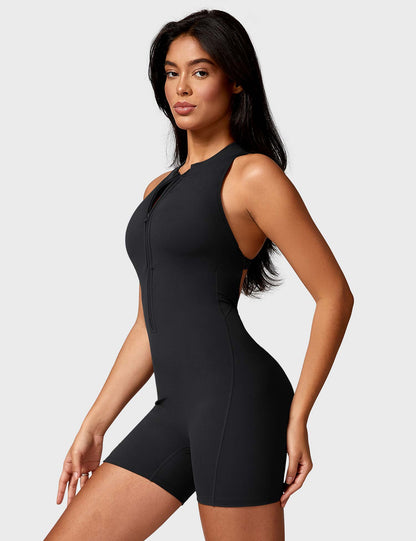 Elisa Backless Zipper Romper