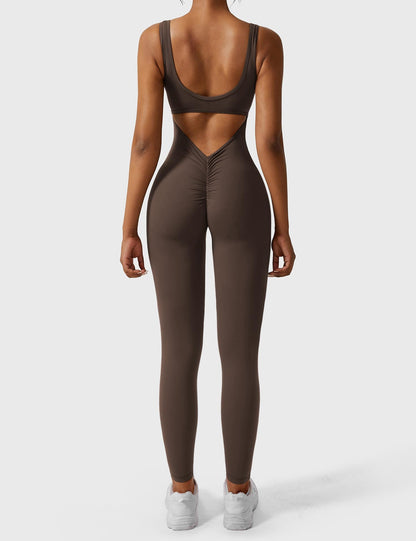 V-Back Jumpsuits Flared/Skinny