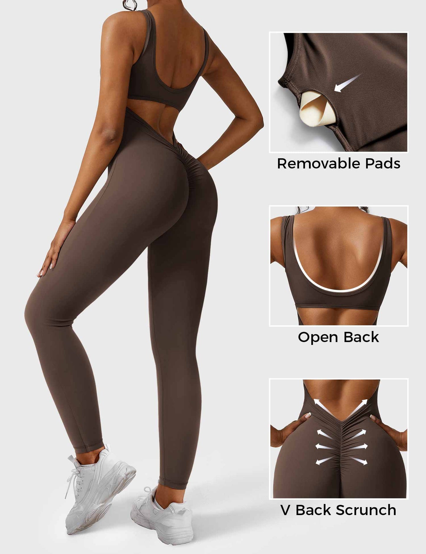 V-Back Jumpsuits Flared/Skinny
