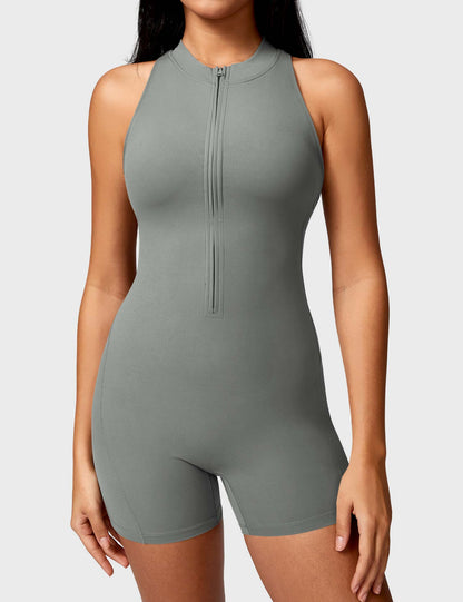 Elisa Backless Zipper Romper