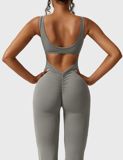 V-Back Jumpsuits Flared/Skinny