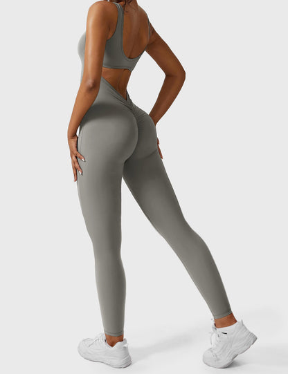 V-Back Jumpsuits Flared/Skinny