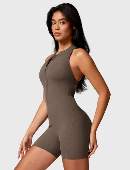 Elisa Backless Zipper Romper