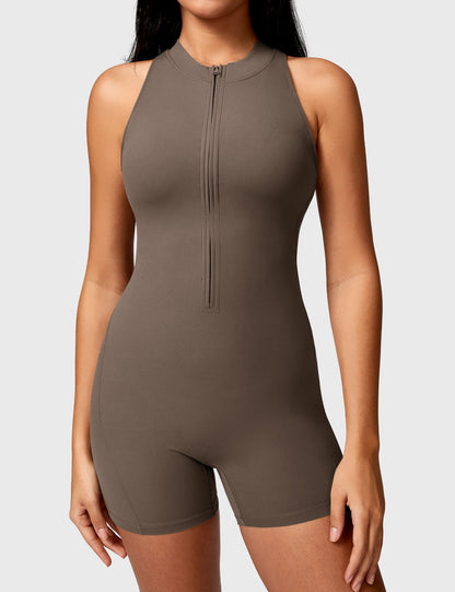 Elisa Backless Zipper Romper