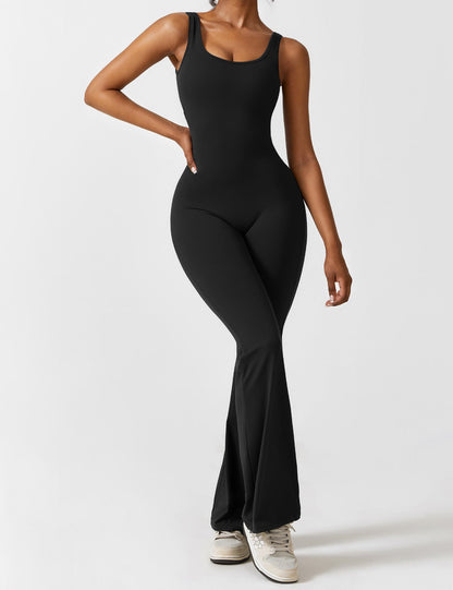 V-Back Jumpsuits Flared/Skinny
