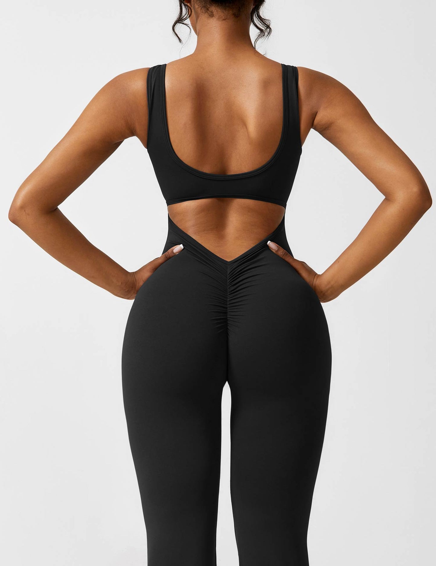 V-Back Jumpsuits Flared/Skinny