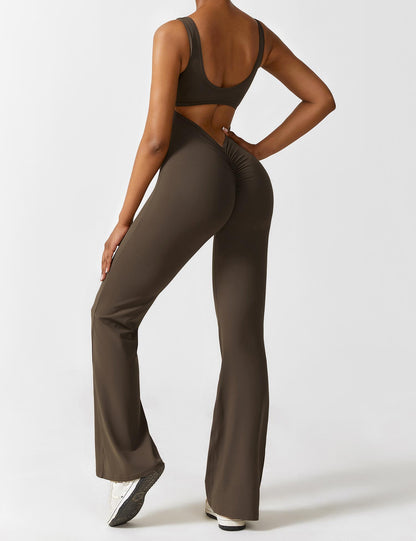 V-Back Jumpsuits Flared/Skinny