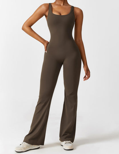 V-Back Jumpsuits Flared/Skinny