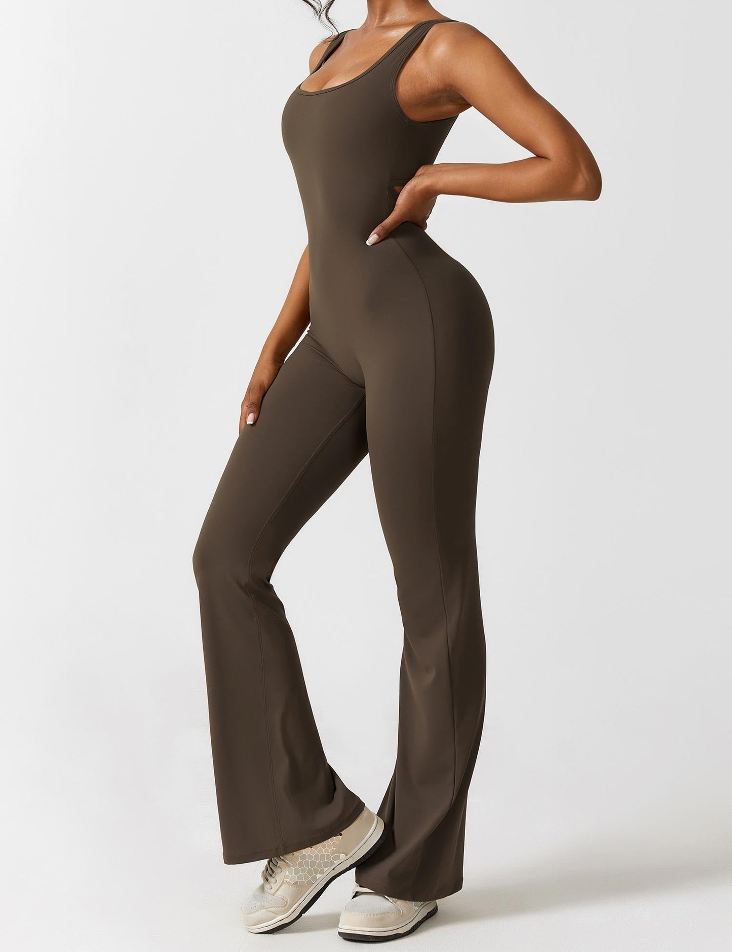 V-Back Jumpsuits Flared/Skinny