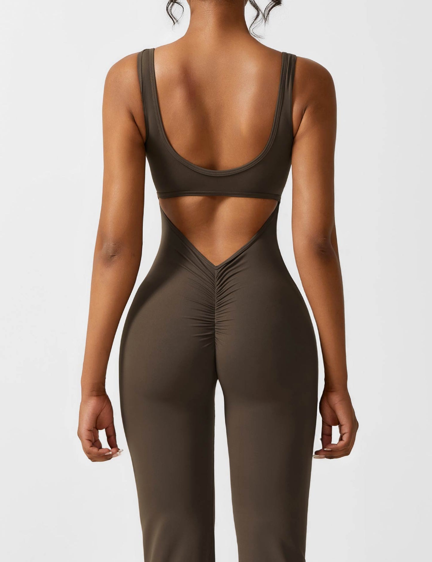 V-Back Jumpsuits Flared/Skinny