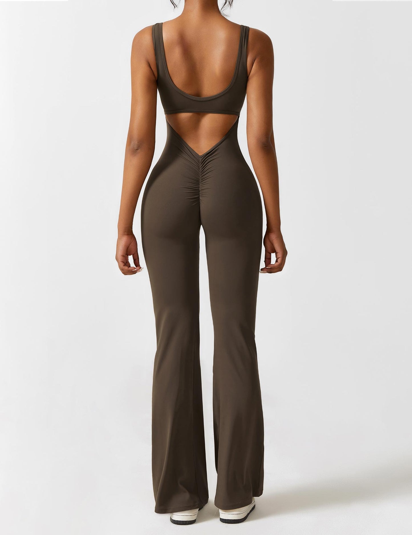 V-Back Jumpsuits Flared/Skinny