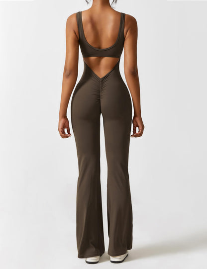 V-Back Jumpsuits Flared/Skinny